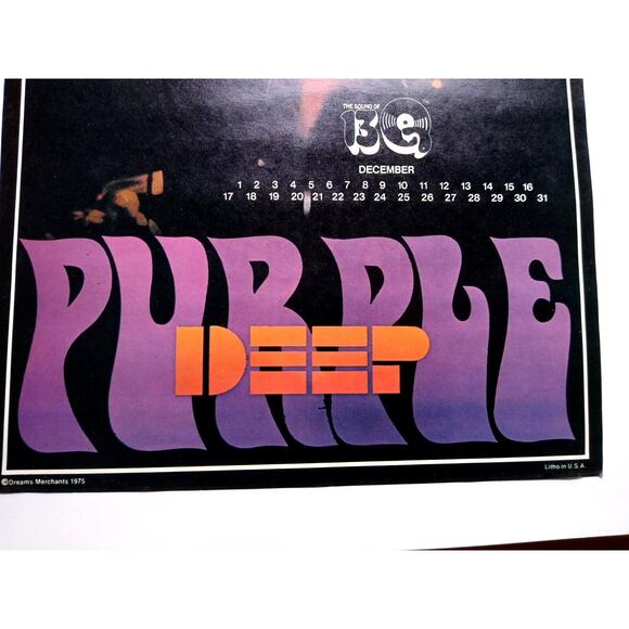 Deep Purple Richie Blackmore Wall Poster 1975 Classic Rock Music UNUSED 22" Orig - Picture 3 of 5